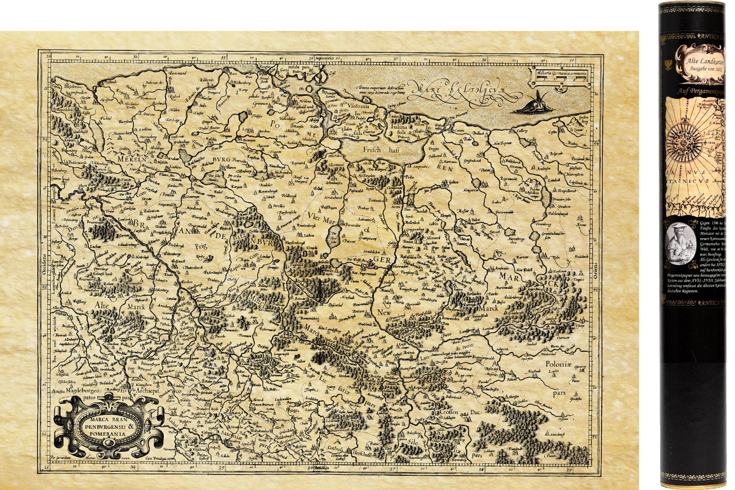 Alte landkarten, Brandenburg & Mecklenburg - 1592